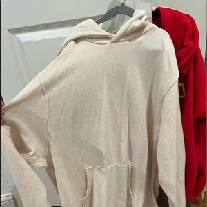 aerie hoodie cream colored with LOVE on the back